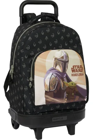 THE MANDALORIAN Schulrucksack mit Rädern This is the way Schwarz 33 X 45 X 22 cm