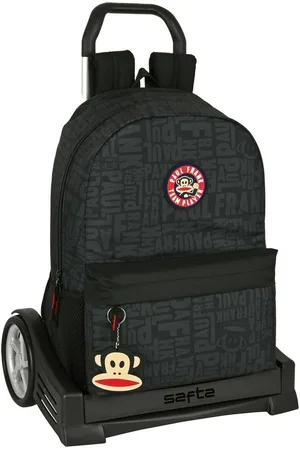 Paul Frank Schulrucksack mit Rädern Team player Schwarz 30 x 46 x 14 cm