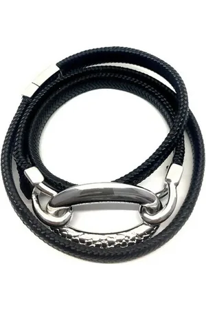 Panarea Damenarmreif BR3GN Schwarz Silber Silberfarben (52 cm)