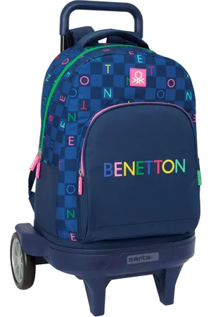 Benetton Schulrucksack Damero Marineblau 33 x 45 x 22 cm