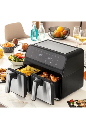 InnovaGoods Heißluftfritteuse Fryinn Double 8000 Schwarz 3400 W 8 L Edelstahl