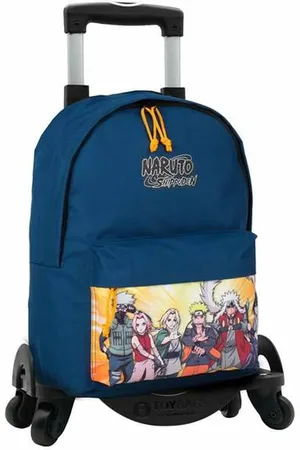 Naruto Schulrucksack mit Rädern Blau 42 x 31 x 13,5 cm