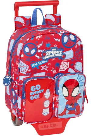 SPIDERMAN Schulrucksack mit Rädern Rescue Blau Rot 22 x 27 x 10 cm