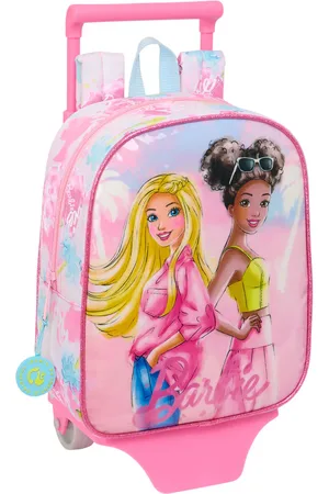 Barbie Schulrucksack mit Rädern Painterly Rosa Himmelsblau 22 x 27 x 10 cm