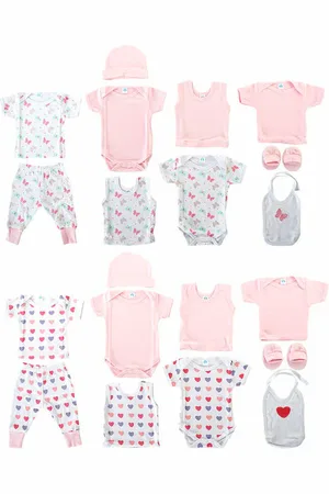 Dkd Home Decor Bekleidungs-Set Weiß Rosa (2 Stück) Baumwolle 0-6 Monate