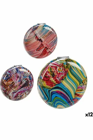 BigBuy Home Taschenspiegel Kristall Kunststoff 8 x 2,4 x 8 cm (12 Stück)
