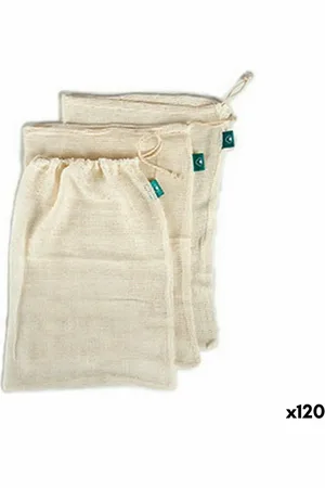 BigBuy Home Wiederverwendbare Säcke für Lebensmittel Weiß 5 x 48 x 33 cm (120 Stück)
