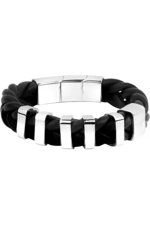 Police Herrenarmreif Leder 19 cm