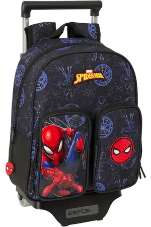 SPIDERMAN Schulrucksack mit Rädern Attack Schwarz 27 x 33 x 10 cm