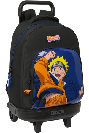 Naruto Schulrucksack mit Rädern Ninja Blau Schwarz 33 x 45 x 22 cm