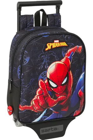 SPIDERMAN Schulrucksack mit Rädern Attack Schwarz 22 x 27 x 10 cm