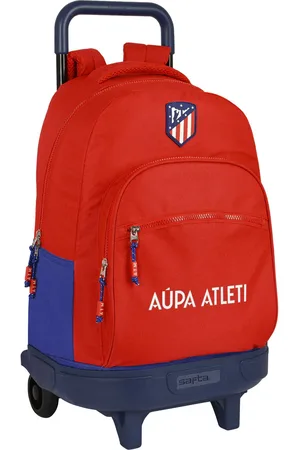 ATLETICO MADRID Schulrucksack mit Rädern Rot Marineblau (33 x 45 x 22 cm)