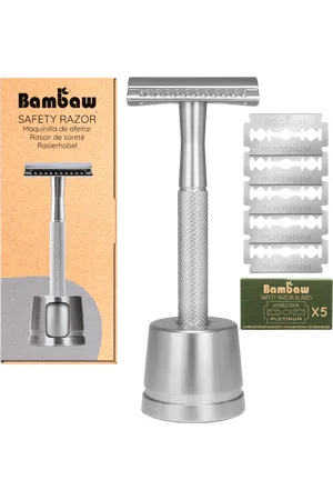 Bambaw Rasierhobel mit Rasierständer - Silver