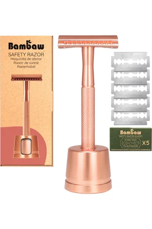Bambaw Rasierhobel mit Rasierständer - Rosé Gold