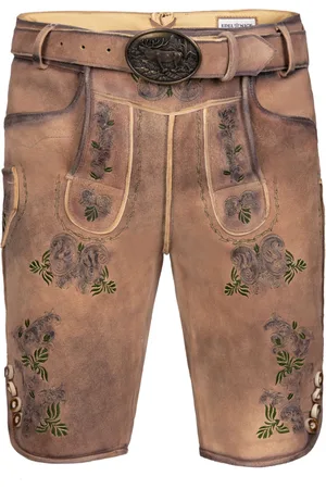 Edelnice Kurze Wildbock Lederhose Peter grün sämisch