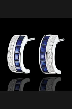 Edenly Creolen - Himmelskörper - Sternzeichen - blaue Saphire und Diamanten