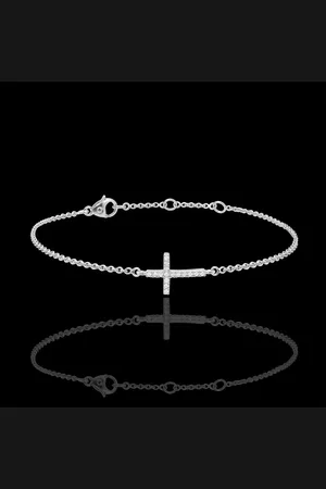 Edenly Armband Kreuz Weissgold und Diamanten - 18 karat