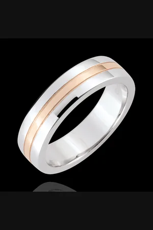Edenly Trauring Star - Kleines Modell - Weißgold, Roségold
