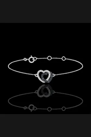 Edenly Armband Weissgold weisse- und schwarze Diamanten - Herzen Komplizen