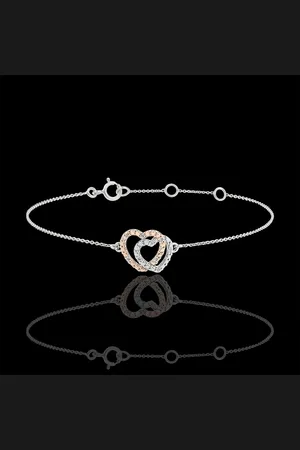 Edenly Armband Weissgold Roségold und Diamanten - Herzen Komplizen