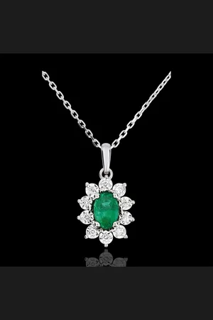 Edenly Halskette Eternel Edelweiss - Marguerite Illusion – Smaragd und Diam