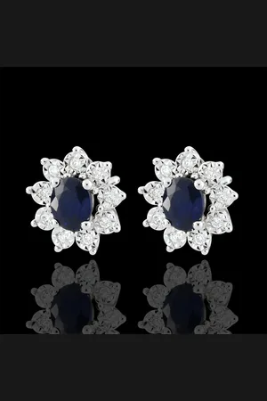 Edenly Ohrringe Eternel Edelweiss - Marguerite Illusion – Saphir und Diaman