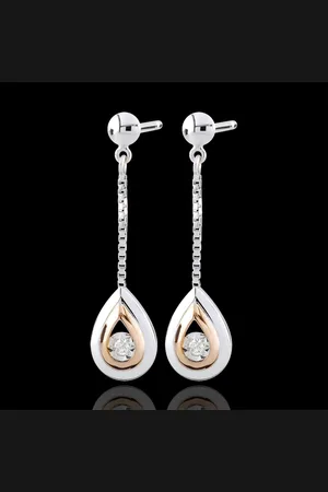 Edenly Ohrhänger Träne der Antilope - Roségold und Weißgold