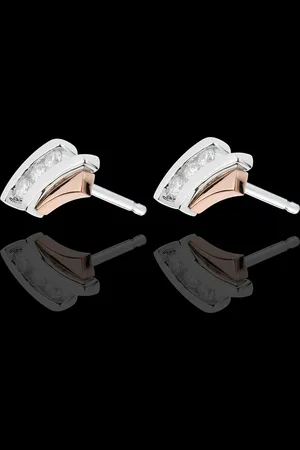 Edenly Ohrstecker Kostbarer Kokon - Diamanttrilogie - Rosé- und Weißgold