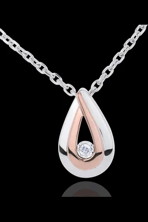Edenly Collier Tautropfen - Weißgold und Roségold - 45cm