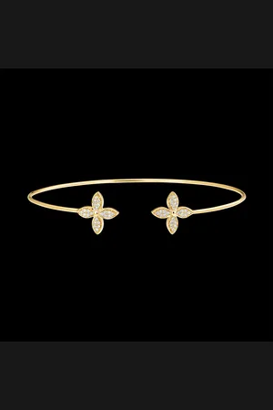 Edenly Durchbrochener Armreif Blüte - Doppeltes Glück - 9 Karat un