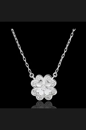 Edenly Collier Blüte - und Diamanten - Glitzernder Klee