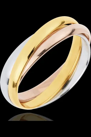 Edenly Trauring Saturn Rotation - Mittleres Modell - Dreierlei Gold, 3 Ringe