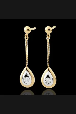 Edenly Ohrhänger Träne der Antilope - Gelbgold und Weißgold