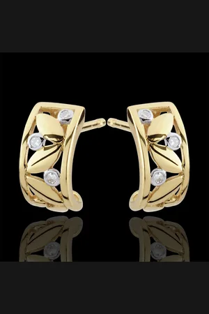 Edenly Ohrringe Frische - Creolen Blattwerk - - 9 Karat
