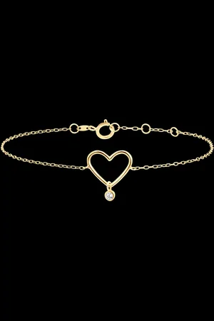 Edenly Armband Frische - Herz mit Diamant- 9 Karat und Diamant