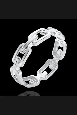 Edenly Ring Auge des Orients - Kubanische Kettenglieder medium - 18 Karat Wei
