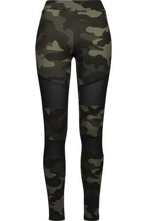 Urban classics Ladies Camo Tech Mesh Leggings Leggings schwarz in 3XL