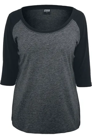 Urban classics Ladies 3/4 Contrast Raglan Tee Langarmshirt schwarz in 4XL