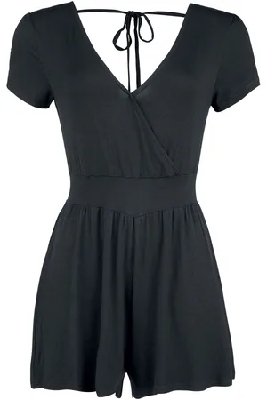 Forplay Overlay Back Knotted Short Jump Suit Jumpsuit in L