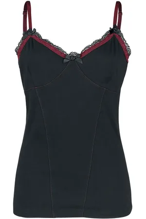 Gothicana Top mit Spitze Top bordeaux in M