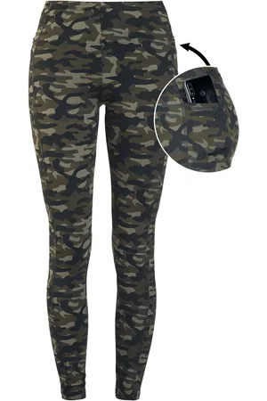 Rock Rebel Olivfarbene Camo-Leggings mit seitlichen Taschen Leggings in 4XL