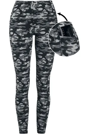 Rock Rebel Graue Camo-Leggings mit seitlichen Taschen Leggings in M