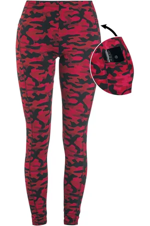 Rock Rebel Rote Camo-Leggings mit seitlichen Taschen Leggings in L