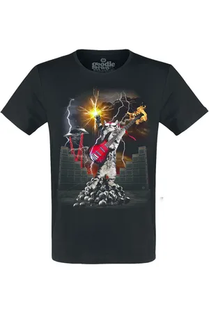 Goodie Two Sleeves Heavy Metal Cat T-Shirt in 3XL