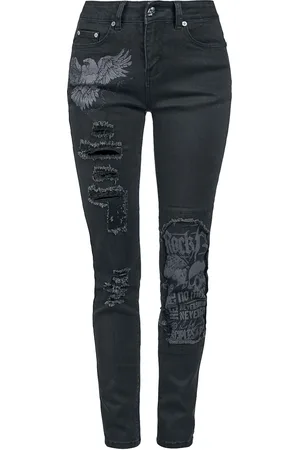 Rock Rebel Skarlett - Jeans mit Prints und Rissen Jeans in W27L32