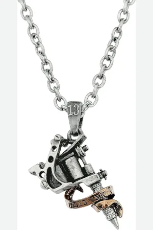 Alchemy Alchemy: Pewter Pendant: Tattoo Gun Halskette