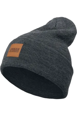 Urban classics Leatherpatch Long Beanie Mütze