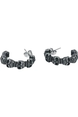 etNox Black Skulls Ohrstecker-Set
