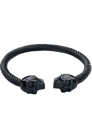 etNox hard and heavy Double Skull Armreif