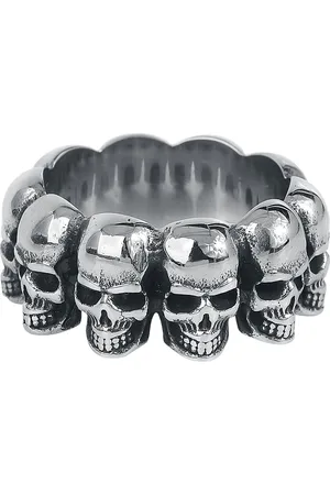 etNox hard and heavy Skulls Ring